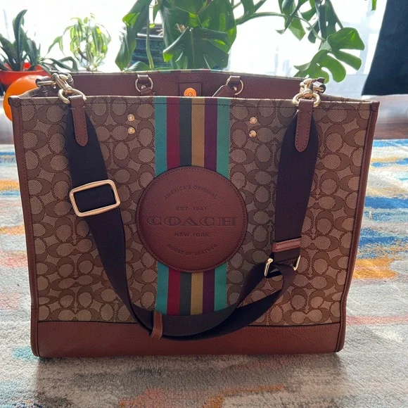 Coach Brown and Multicolor Tote Bag - Picture 6 of 12
